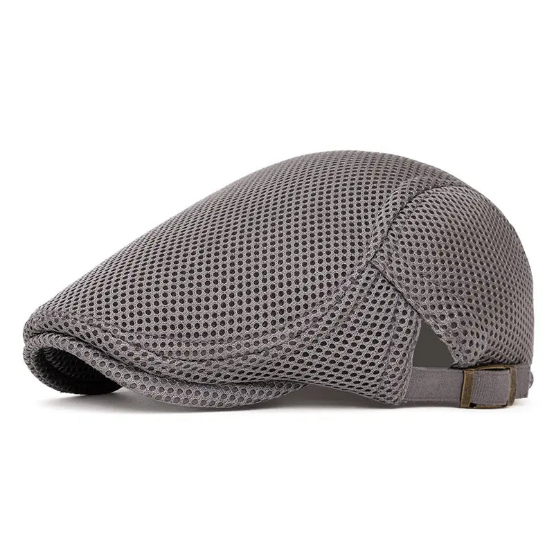 Men's Breathable Mesh Summer Flat Cap / Newsboy Hat (Adjustable)