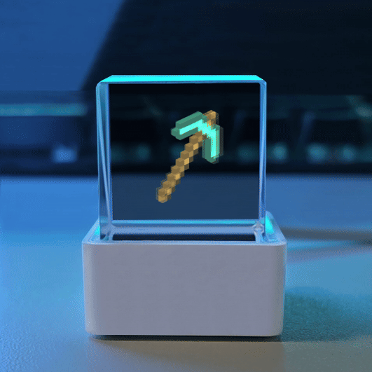 PixelCube: The Ultimate 3D Holographic Desk Gadget - Personalized Animated Weather Station with Wi-Fi Control