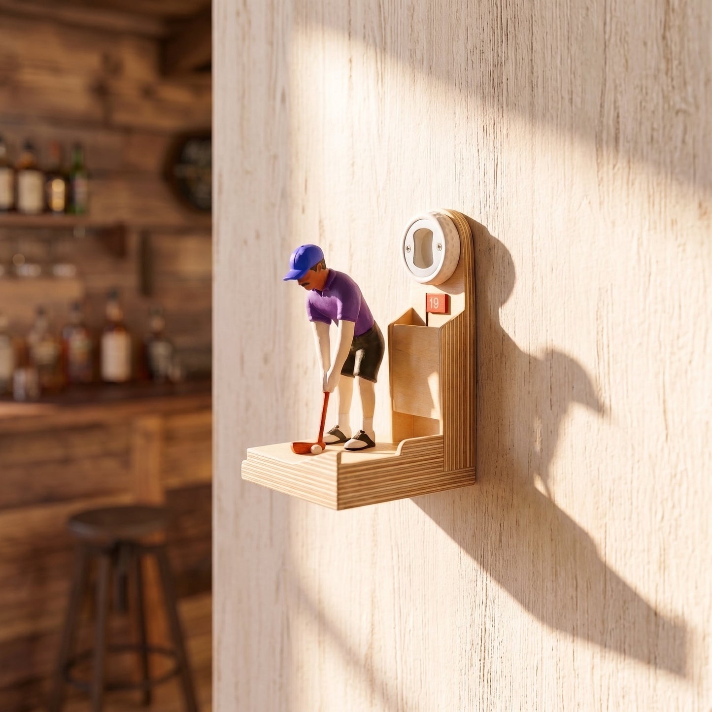 Creative Golf Player Wall Bottle Opener - Novelty Bar & Home Gift