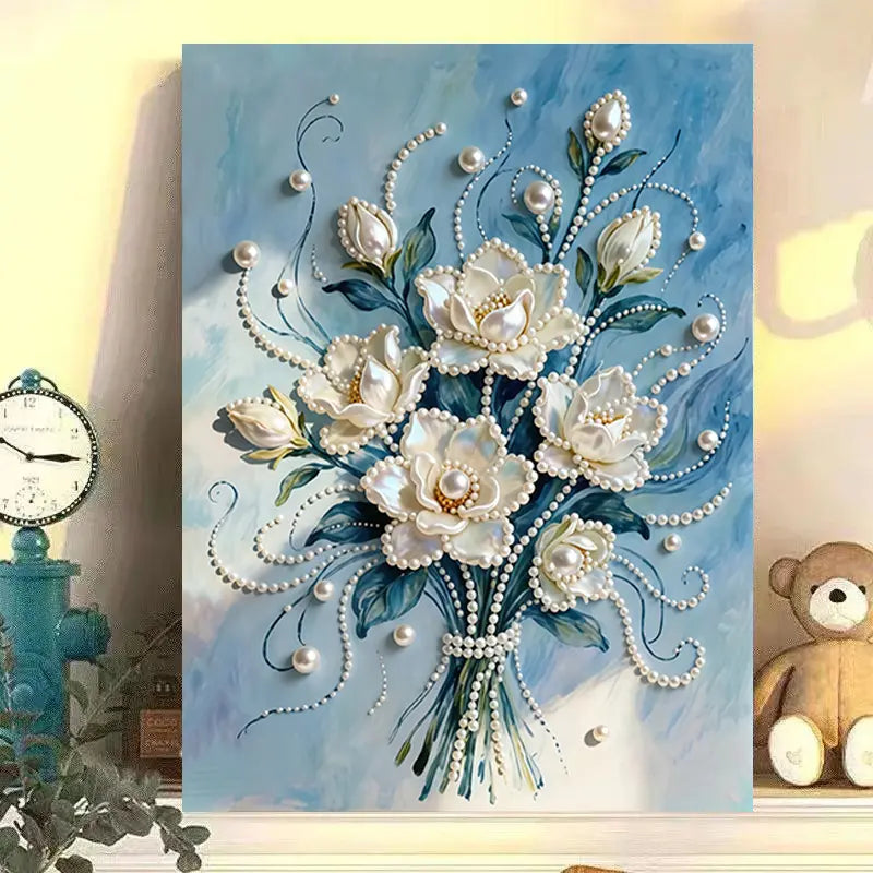 Fireworks Romantic Castle 5D Diamond Painting Kit – DIY Acrylic Round Bead Art Set