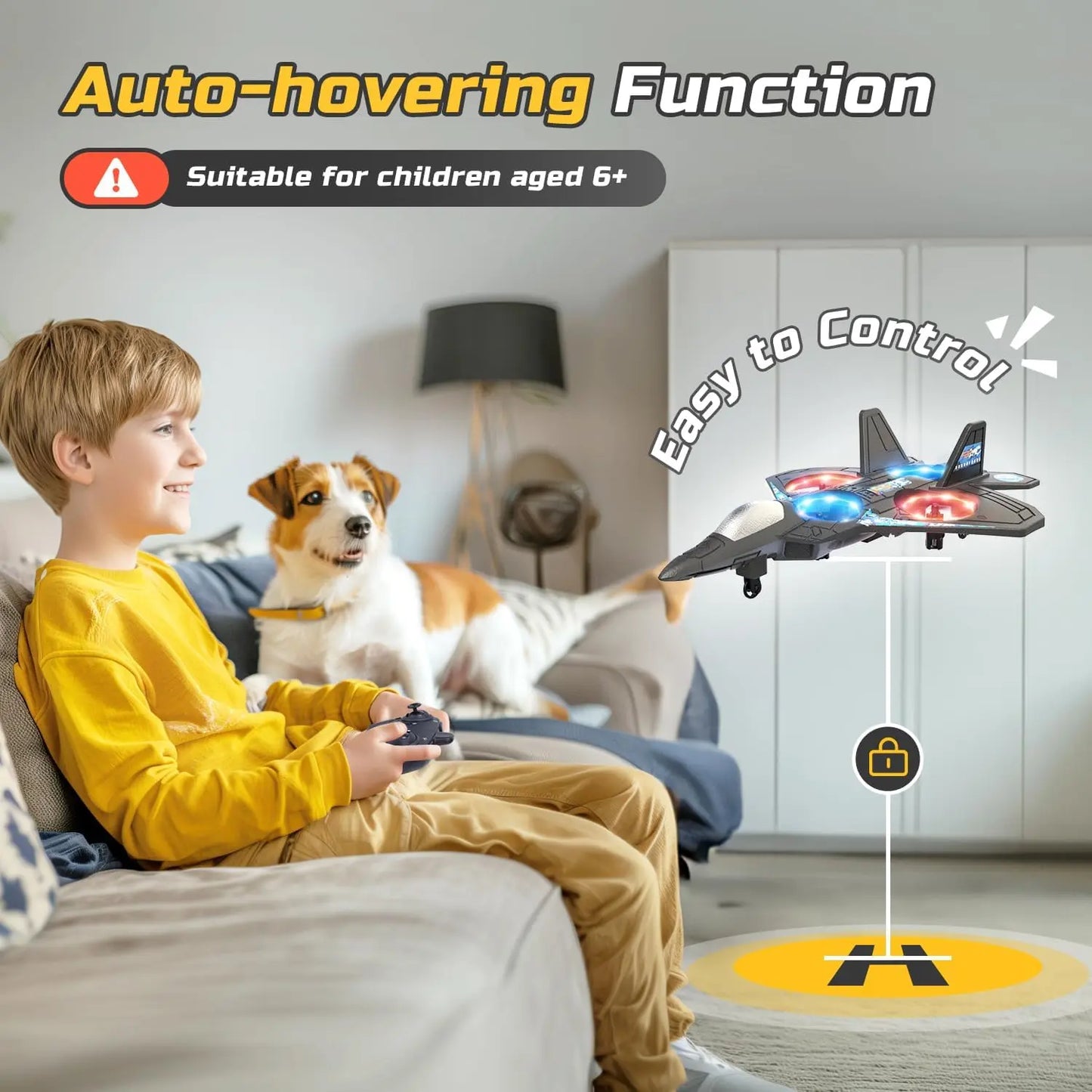 Remote Control Fighter Jet Toy with Stunt Flying Modes for Kids