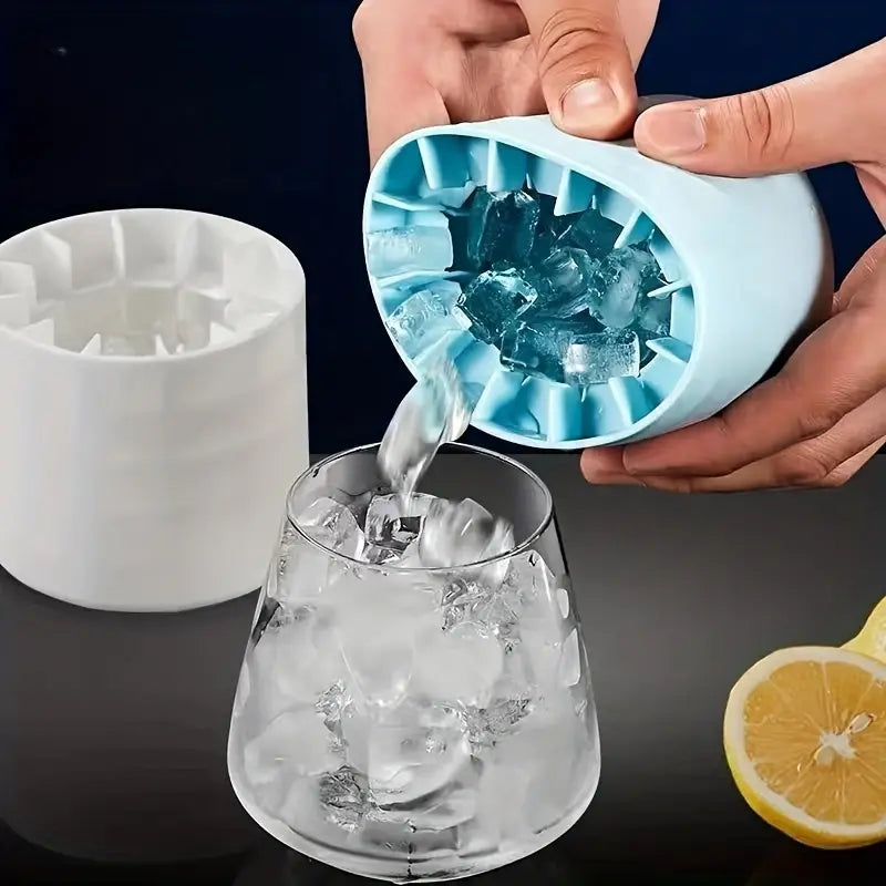 Quick Freezing Silicone Ice Cube Mold, Easy To Use And Durable, For Making Ice Cubes, Ice Buckets And Cylinder Cups Reusable Utensils Blue，christmas gifts