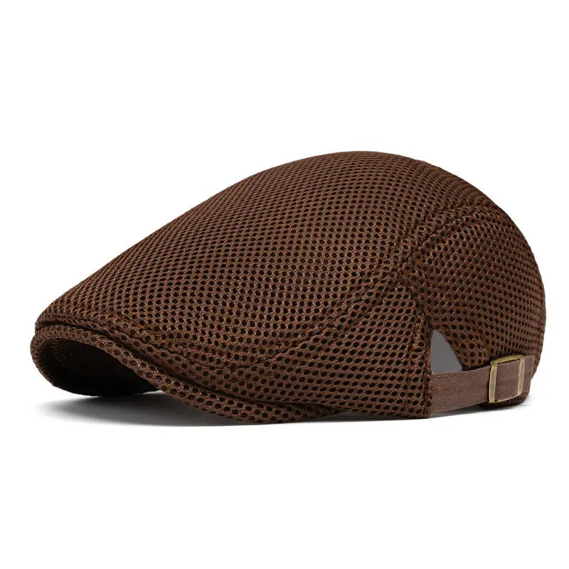 Men's Breathable Mesh Summer Flat Cap / Newsboy Hat (Adjustable)
