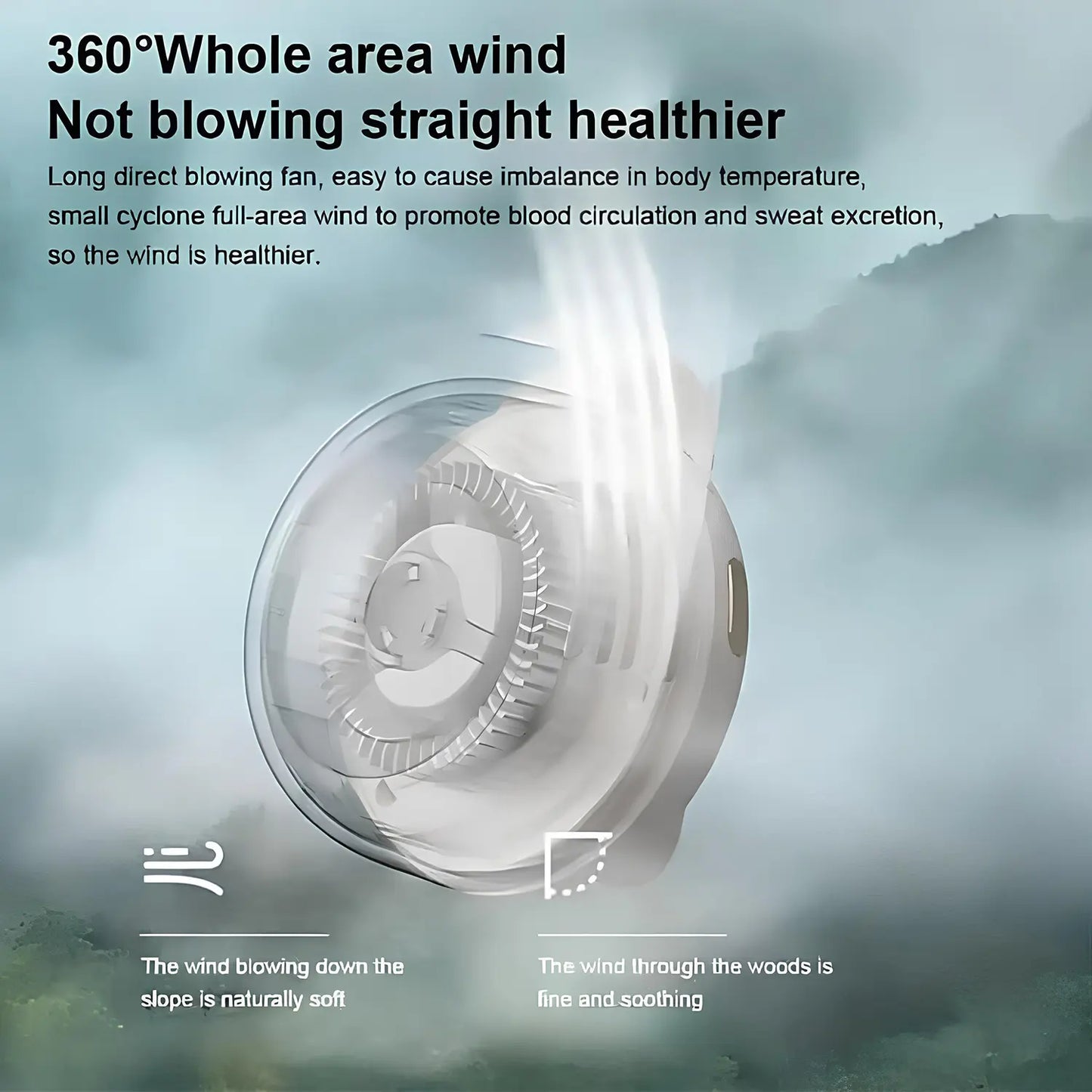 Portable Mini Bladeless Waist/Shirt Clip-On Fan | 3-Speed Silent Personal Fan for Outdoor, Sports & Summer Gifting