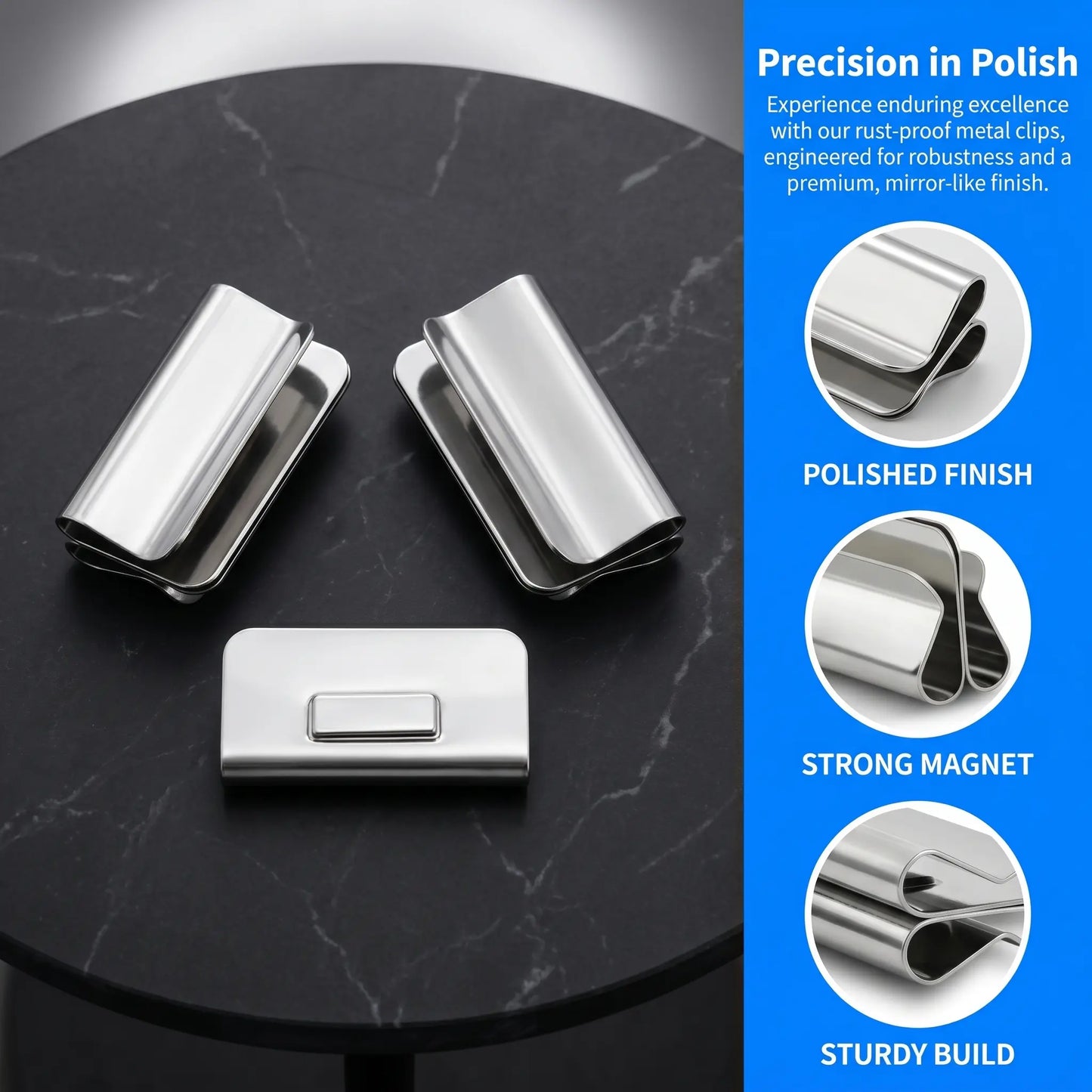 10 Pairs The New Magnetic Curtain Clips | Strong Double-Sided Light Blocking Magnets, No-Pin No Damage Curtain Closure for Blackout Curtains, Shower Liners, Bedroom Office-YY