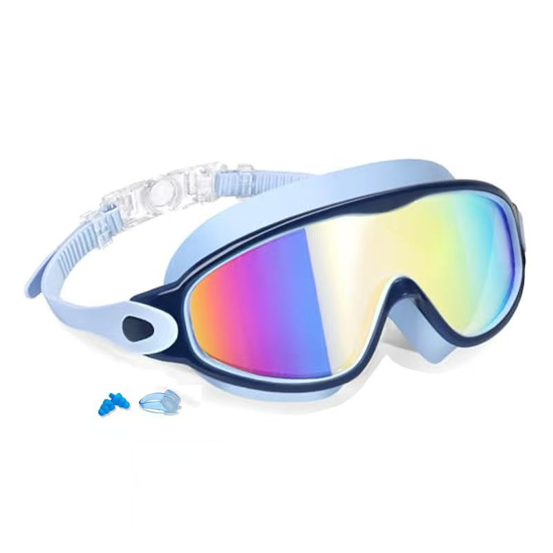 Kids Swim Goggles for Boys Girls, UV Protection Anti-Fog Waterproof Swimming Glasses with Nose Clips & Earplugs