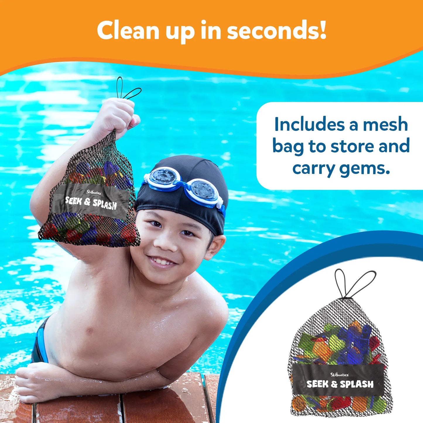 Underwater Seek & Splash Diving Pool Game - Skillmatics Search & Find Learning Pool Toy