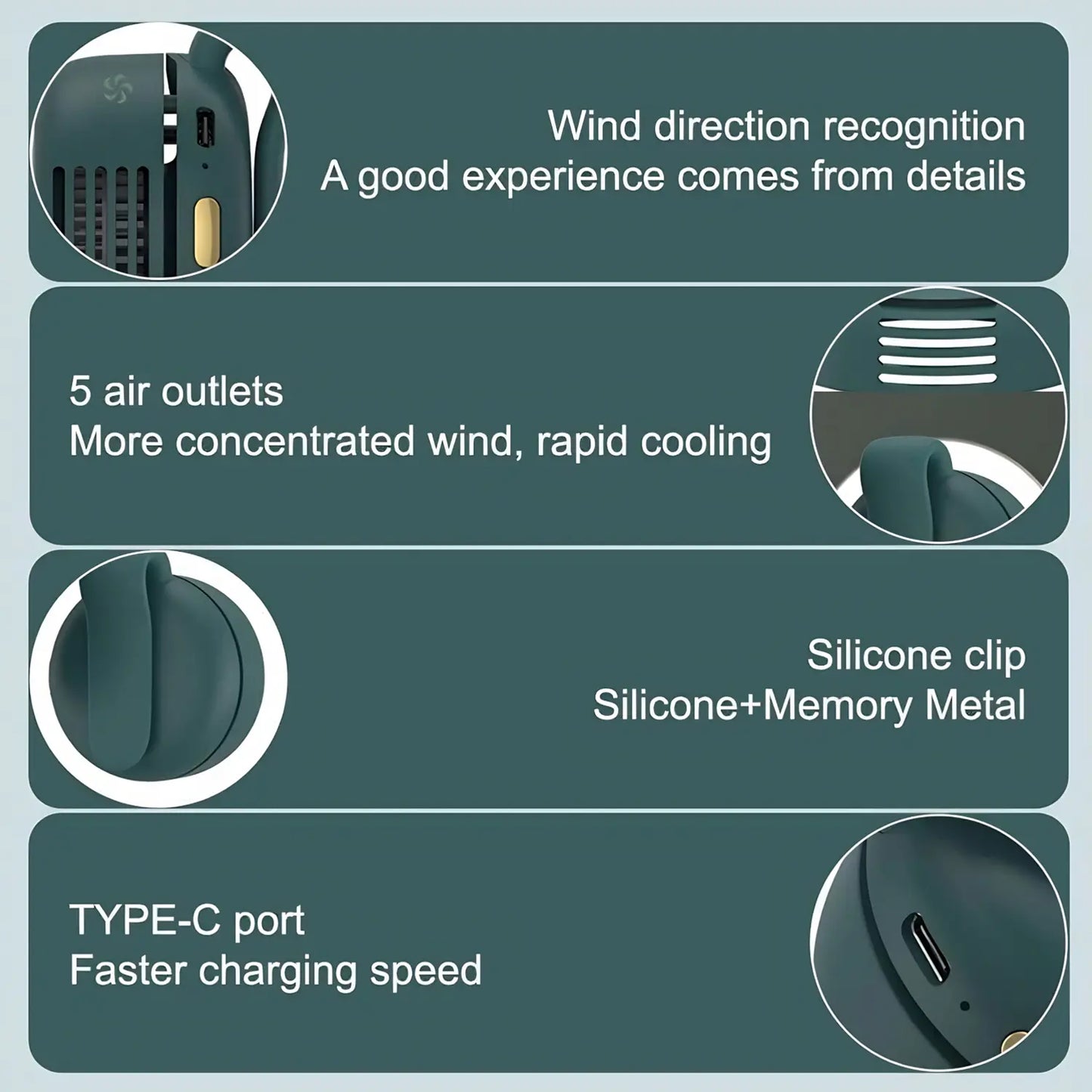 Portable Mini Bladeless Waist/Shirt Clip-On Fan | 3-Speed Silent Personal Fan for Outdoor, Sports & Summer Gifting