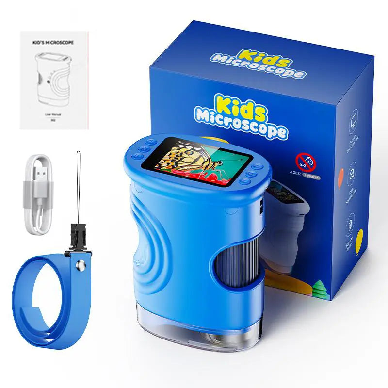 【2026 Upgrade】 1000X Handheld Microscope for Kids with 4K 2.0" Screen, Photo & Video Camera, Rechargeable and Portable, a Fun STEM Gift & Birthday Present for Ages 3+