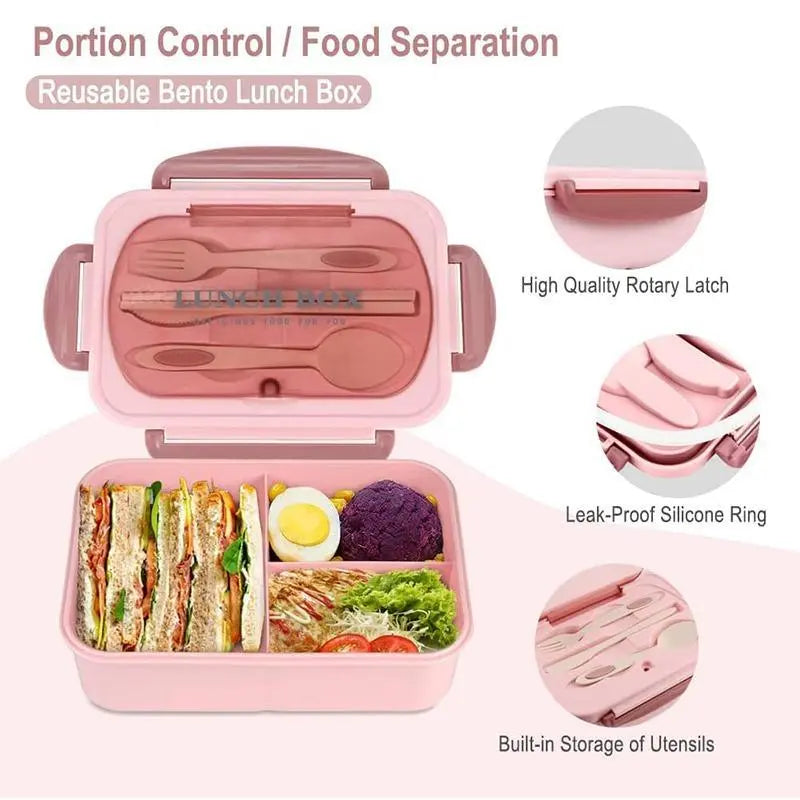 Buy A Lunch Box Get A Free Four-piece Set (Spoon, Fork, Knife, Chopsticks), A Must-have for Office Workers and Students. Tableware Tumbler