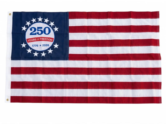 250th Anniversary USA Flag: Double-Sided Embroidered 210D Heavy Duty Nylon (3x5 Ft)