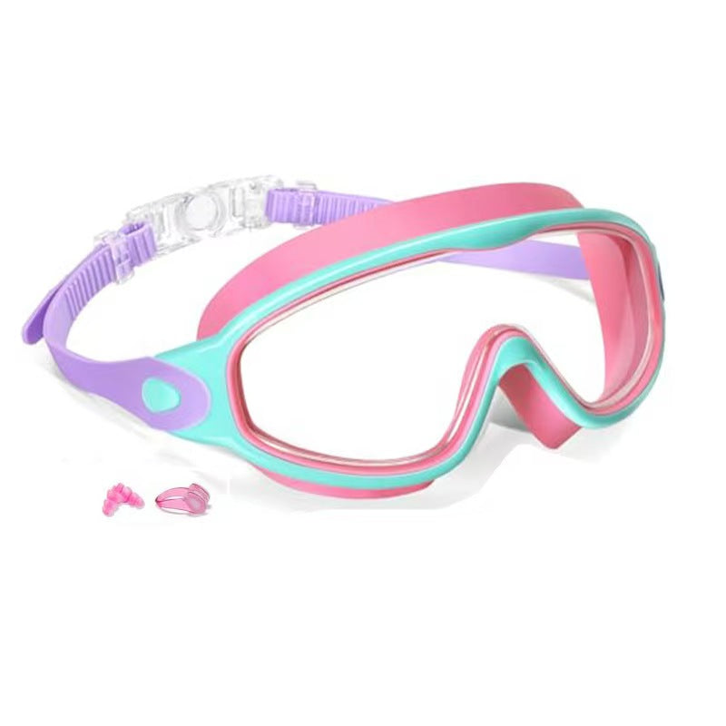 Kids Swim Goggles for Boys Girls, UV Protection Anti-Fog Waterproof Swimming Glasses with Nose Clips & Earplugs