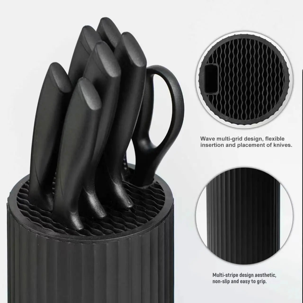 8-Piece Kitchen Knife Set – Stainless Steel Knives with Knife Block
