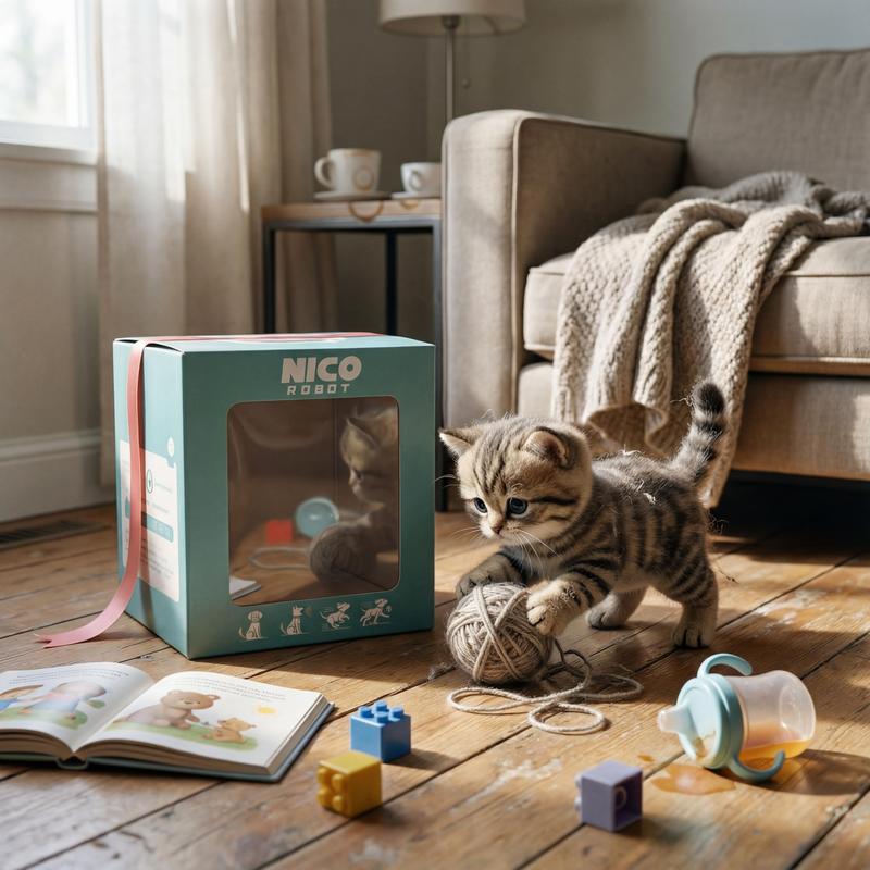 Interactive Robot Kitten, Realistic PlushHoliday HaulRobotic Cat Toy That Walks, Wags Tail & MakesSounds, Cute Pet Toy Gift for Kids & Adults
