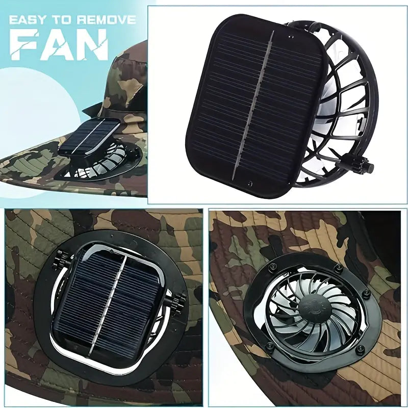 Solar-Powered Cooling Fan Sun Hat – Rechargeable Dual-Power Outdoor Hat