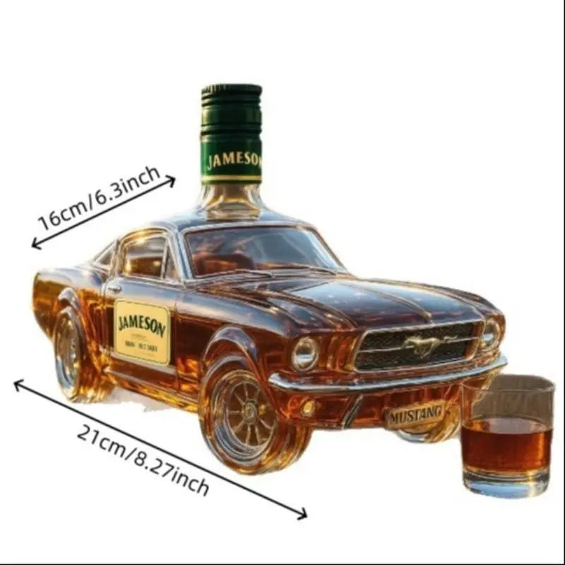 Creative Ford Mustang Whiskey Decanter, Glass Bottle in Car Shape, Perfect Gift for Men, Unique Whiskey Bottle Design