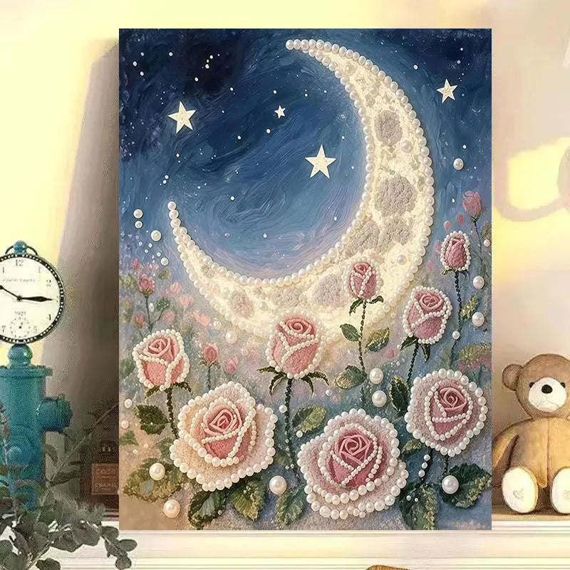 Fireworks Romantic Castle 5D Diamond Painting Kit – DIY Acrylic Round Bead Art Set
