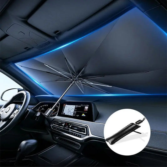 Portable Foldable Car Windshield Sunshade Umbrella | Heat-Blocking Exterior Cooling Accessory