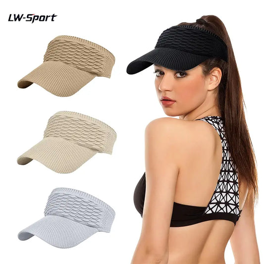 2-Pack Women’s Open-Top Breathable UV-Protection High-Ponytail Sun Visor