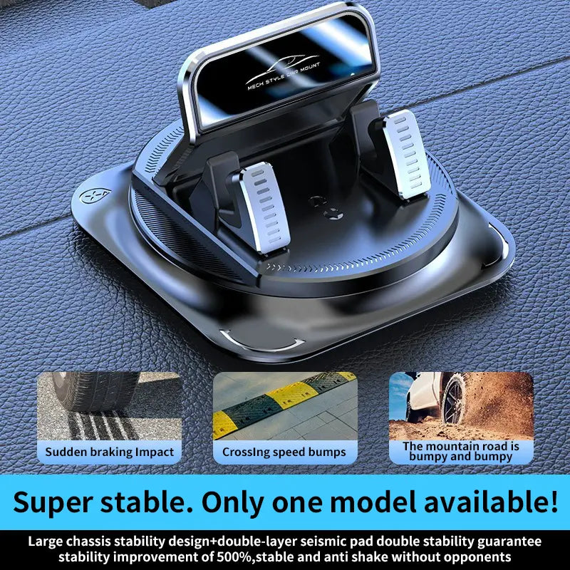 【FathersDayGift】Universal Car Phone Holder with Suction Cup, 360° Rotation Dashboard Mount for iPhone & Android