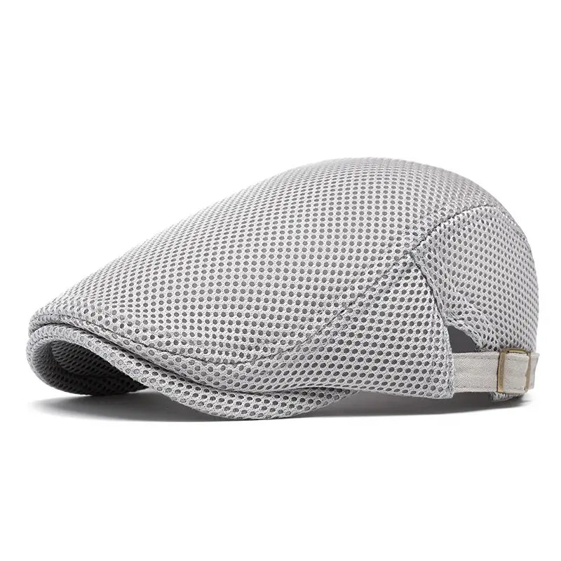 Men's Breathable Mesh Summer Flat Cap / Newsboy Hat (Adjustable)