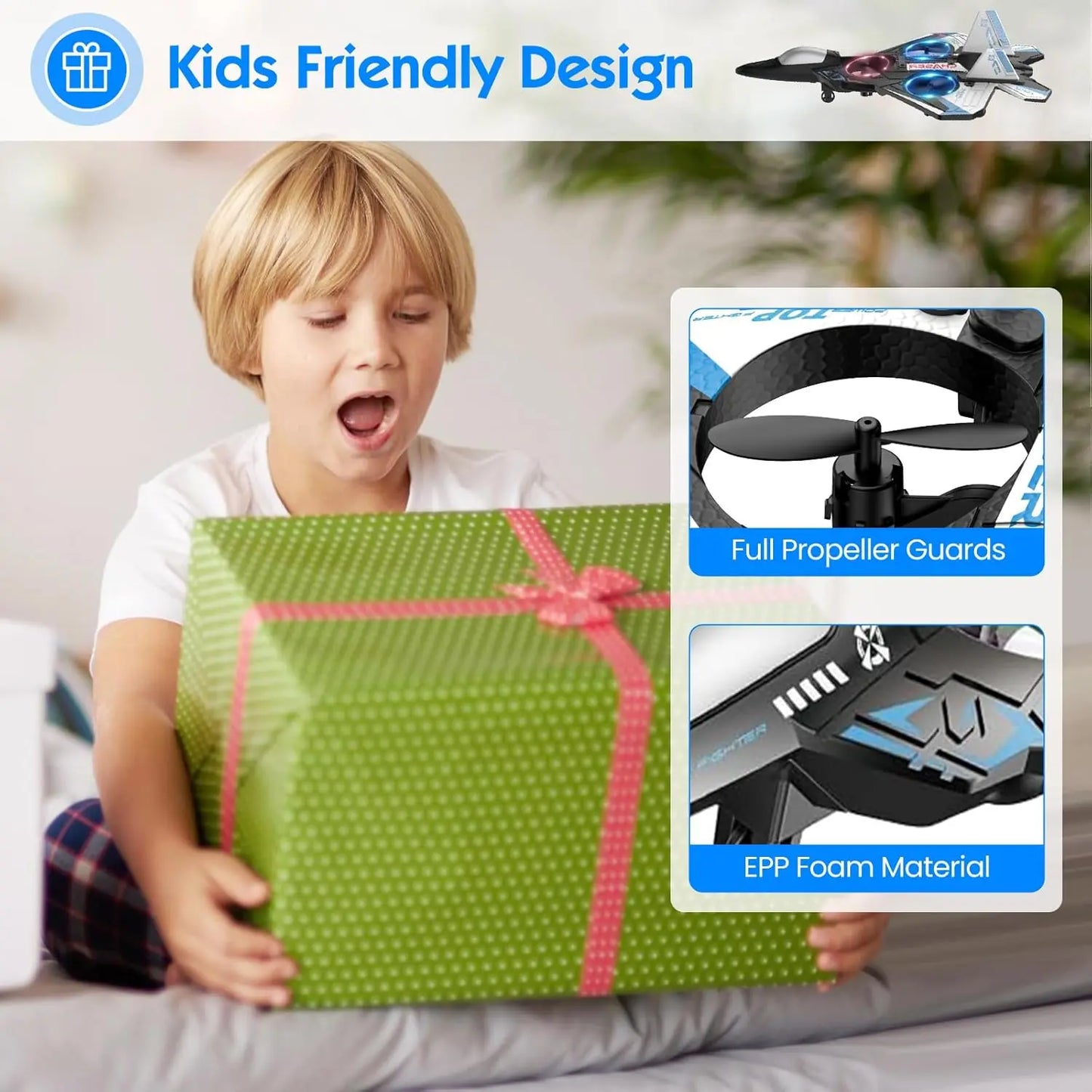 Remote Control Fighter Jet Toy with Stunt Flying Modes for Kids