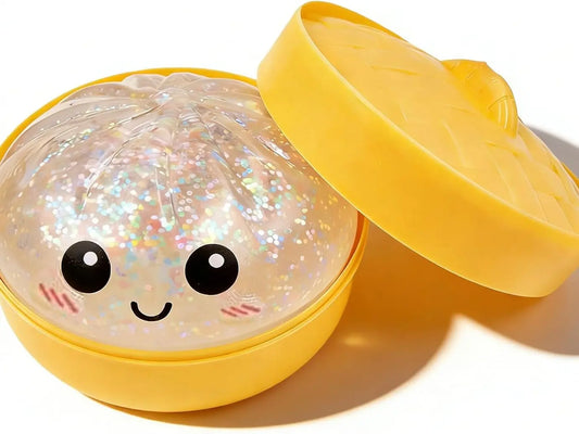 Giant Rainbow Glitter Dumpling Squishy | Mega Anxiety Relief Fidget Toy