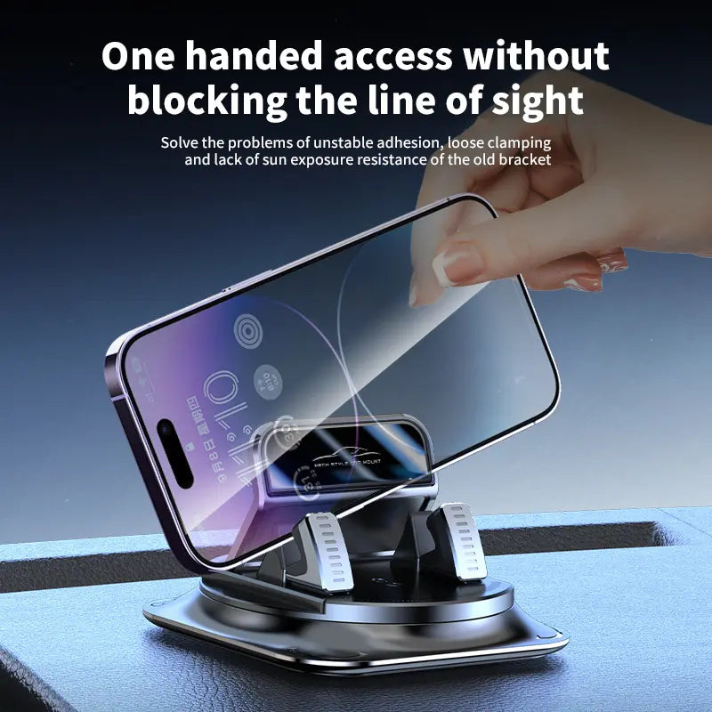 【FathersDayGift】Universal Car Phone Holder with Suction Cup, 360° Rotation Dashboard Mount for iPhone & Android