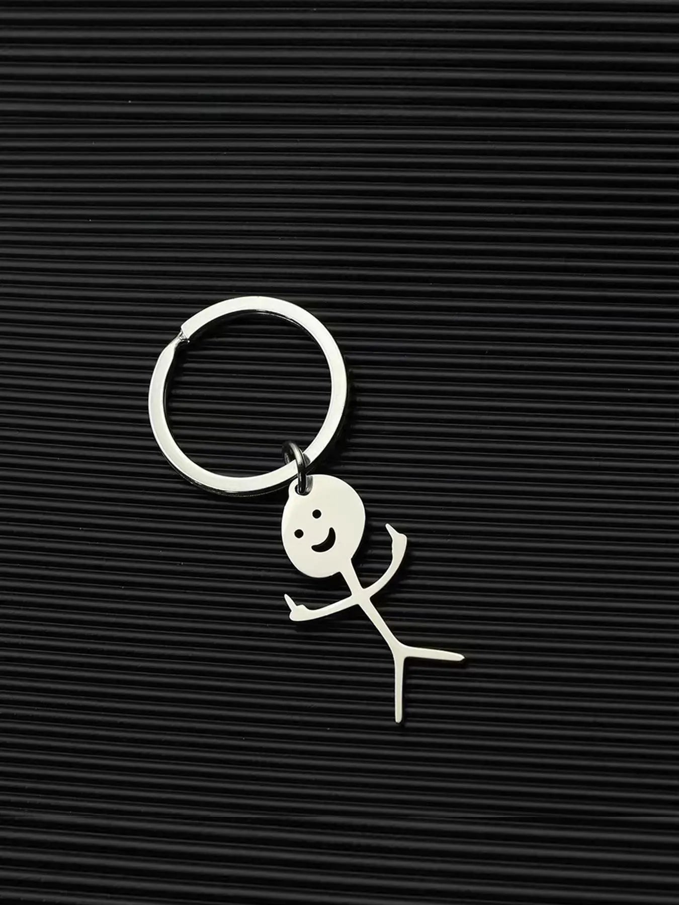Cartoon Figure Shaped Keychain for Men & Women, Stainless Steel Keychain, Metal Key Chain, Cute Key Ring