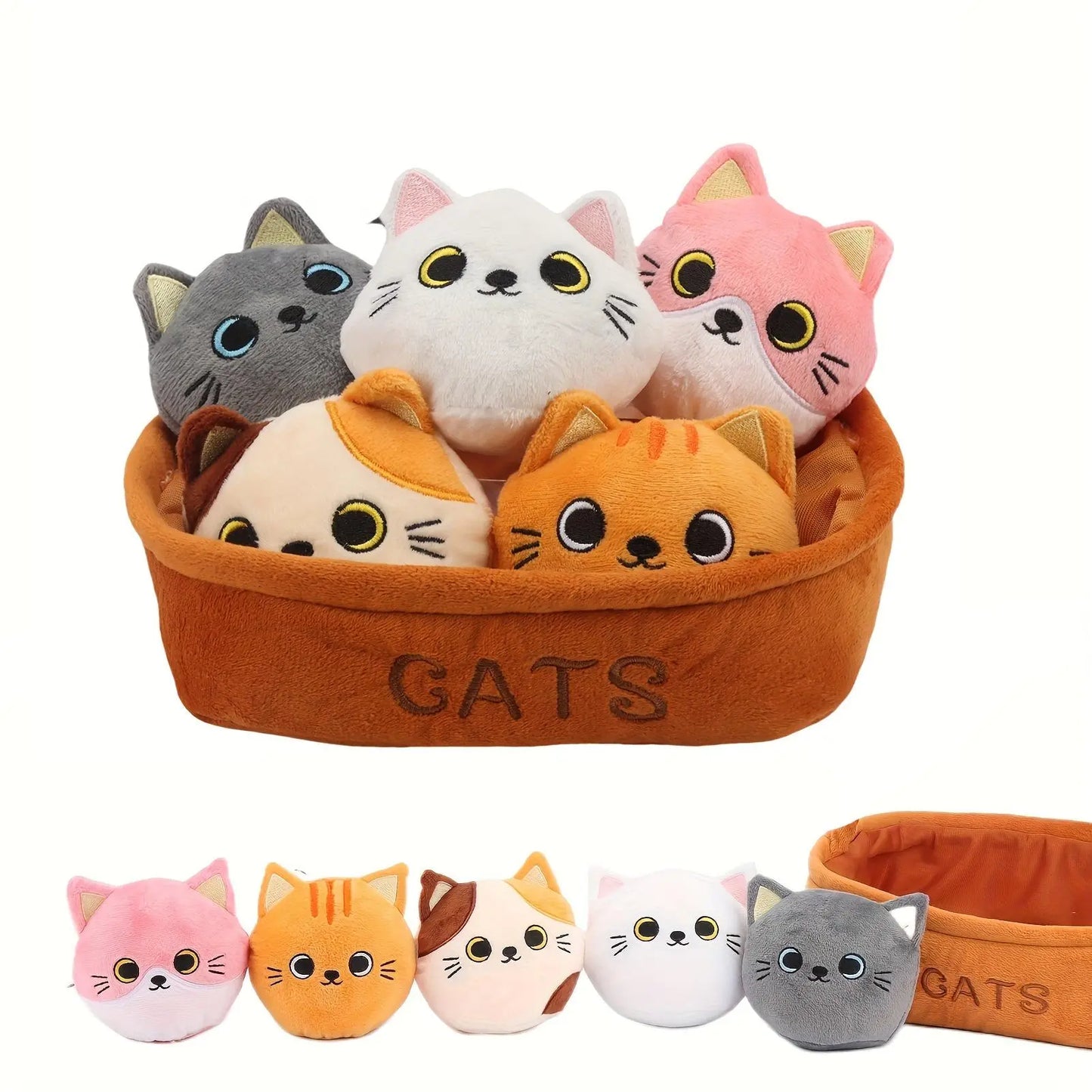 A Basket Of Happiness: 6-Piece Emotional Support Animal Mini Plush Set
