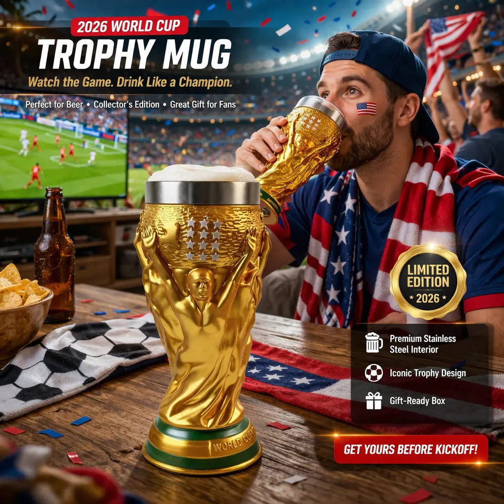 2026 Summer Soccer Trophy Cup | USA-Canada-Mexico Fan Collectible & Decor, Sturdy Trophy Shape