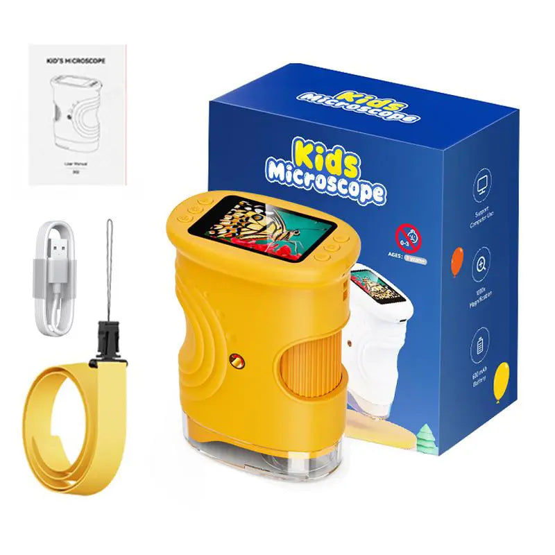 【2026 Upgrade】 1000X Handheld Microscope for Kids with 4K 2.0" Screen, Photo & Video Camera, Rechargeable and Portable, a Fun STEM Gift & Birthday Present for Ages 3+