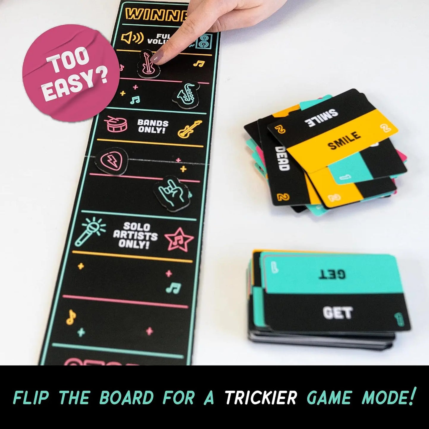 Grab The Mic Karaoke Party Game – Foam Microphone & 125 Cards Board Set