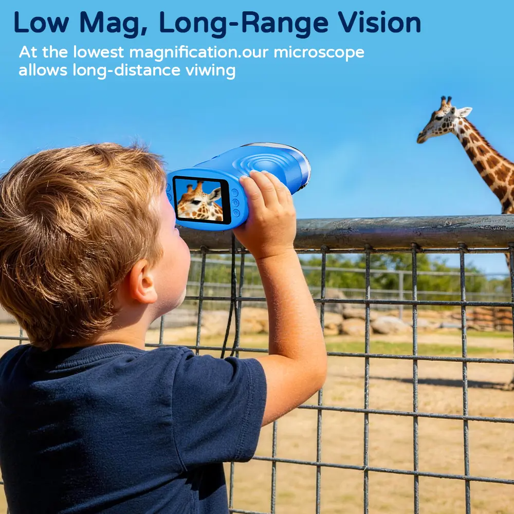 【2026 Upgrade】 1000X Handheld Microscope for Kids with 4K 2.0" Screen, Photo & Video Camera, Rechargeable and Portable, a Fun STEM Gift & Birthday Present for Ages 3+
