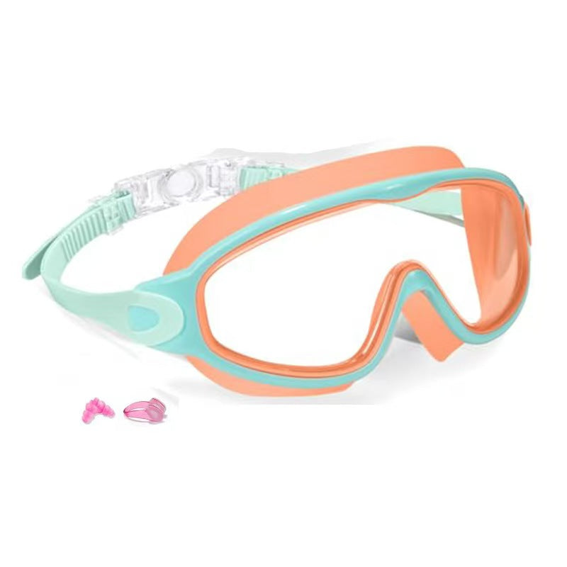 Kids Swim Goggles for Boys Girls, UV Protection Anti-Fog Waterproof Swimming Glasses with Nose Clips & Earplugs