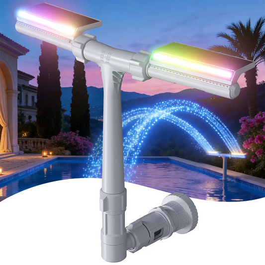 Solar Pool Fountain with Auto-Sensing Lights & Remote Control | Dual Spray Adjustable Sprinkler for Above/Inground Pools