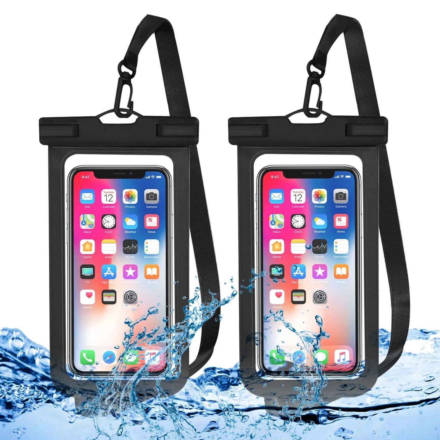 Waterproof Phone Pouch with Lanyard, Clear Case for iPhone 15/14/13 & Galaxy S22/S23, Fits up to 7", for Beach Swimming Diving Boating
