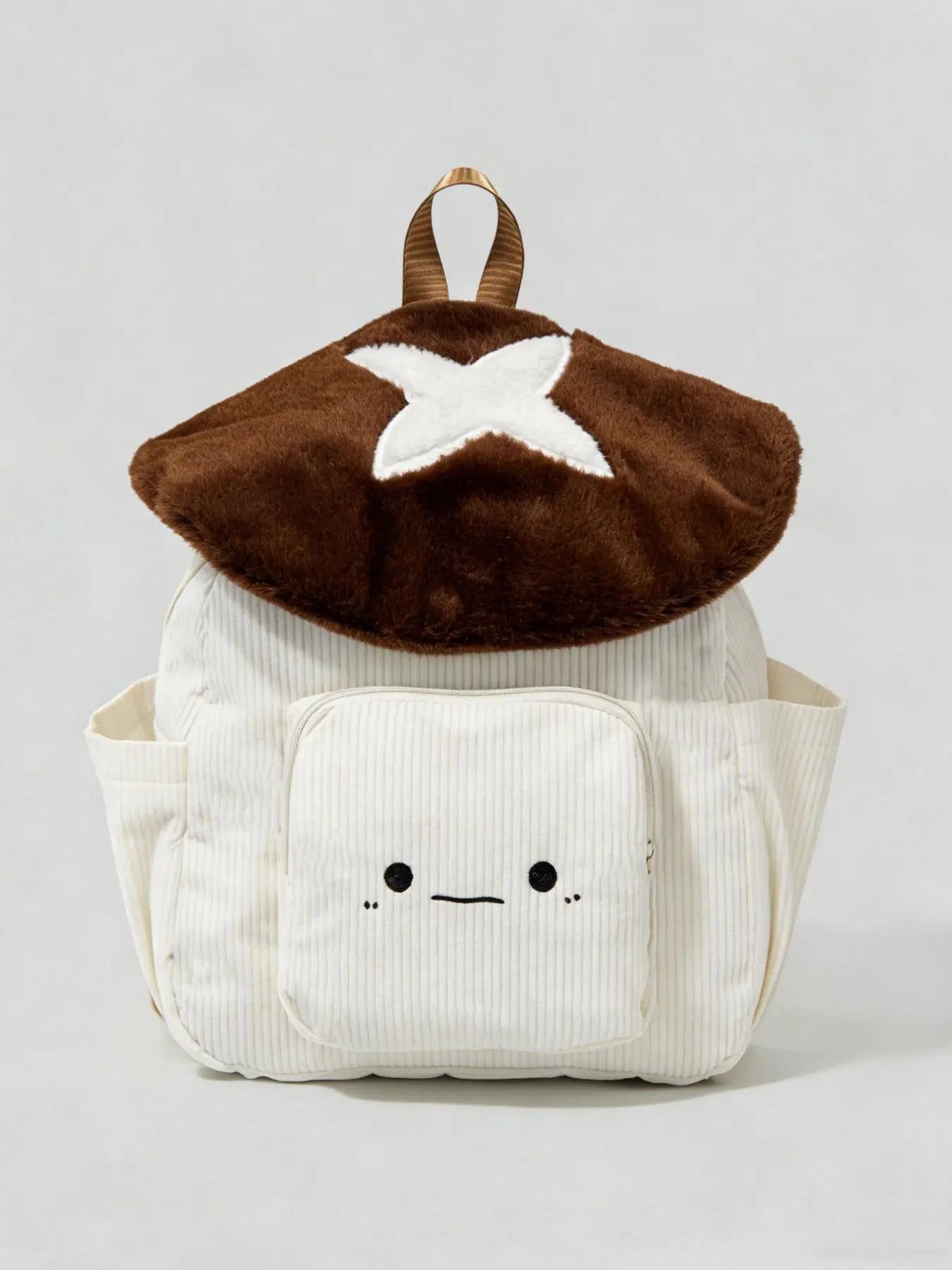 Kawaii Mushroom Backpack – Cute 3D Plush Mushroom Design Mini Backpack for Kids, Daily Travel & School