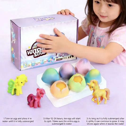 Magical Unicorn Hatching & Growing Eggs 6-Pack - Enchanting Surprise Water Toys for Kids' Gifts