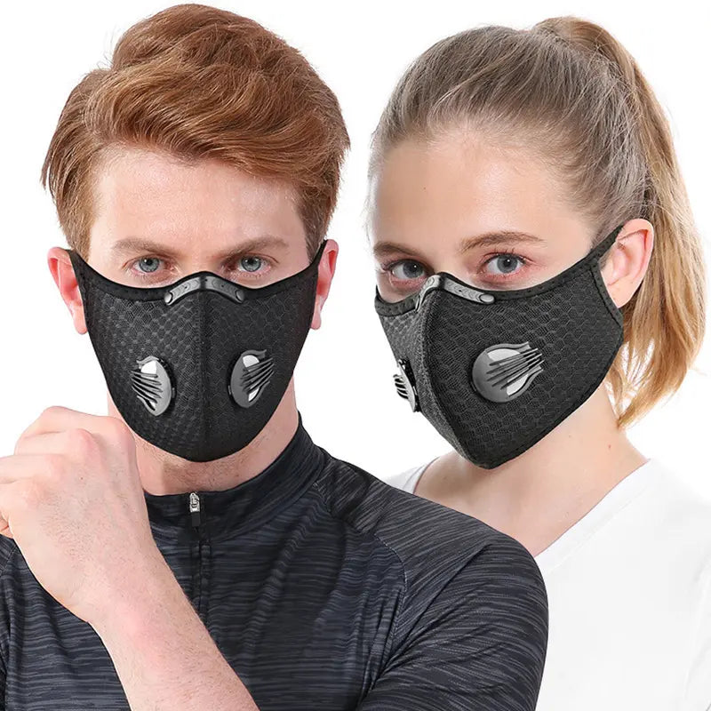 Carbon Filter Dust Mask Breathable | Reusable Detachable Adjustable | For Running Workout Motorcycle Gardening