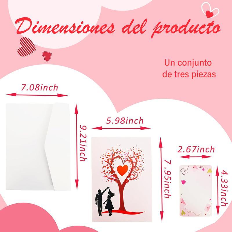 Pop Up Anniversary Card 3D Valentine's Day Card with Love Tree & Hearts Wedding Card for Wife Husband or Couple Romantic Gift for Anniversary Valentine's Birthday 6x8 inch