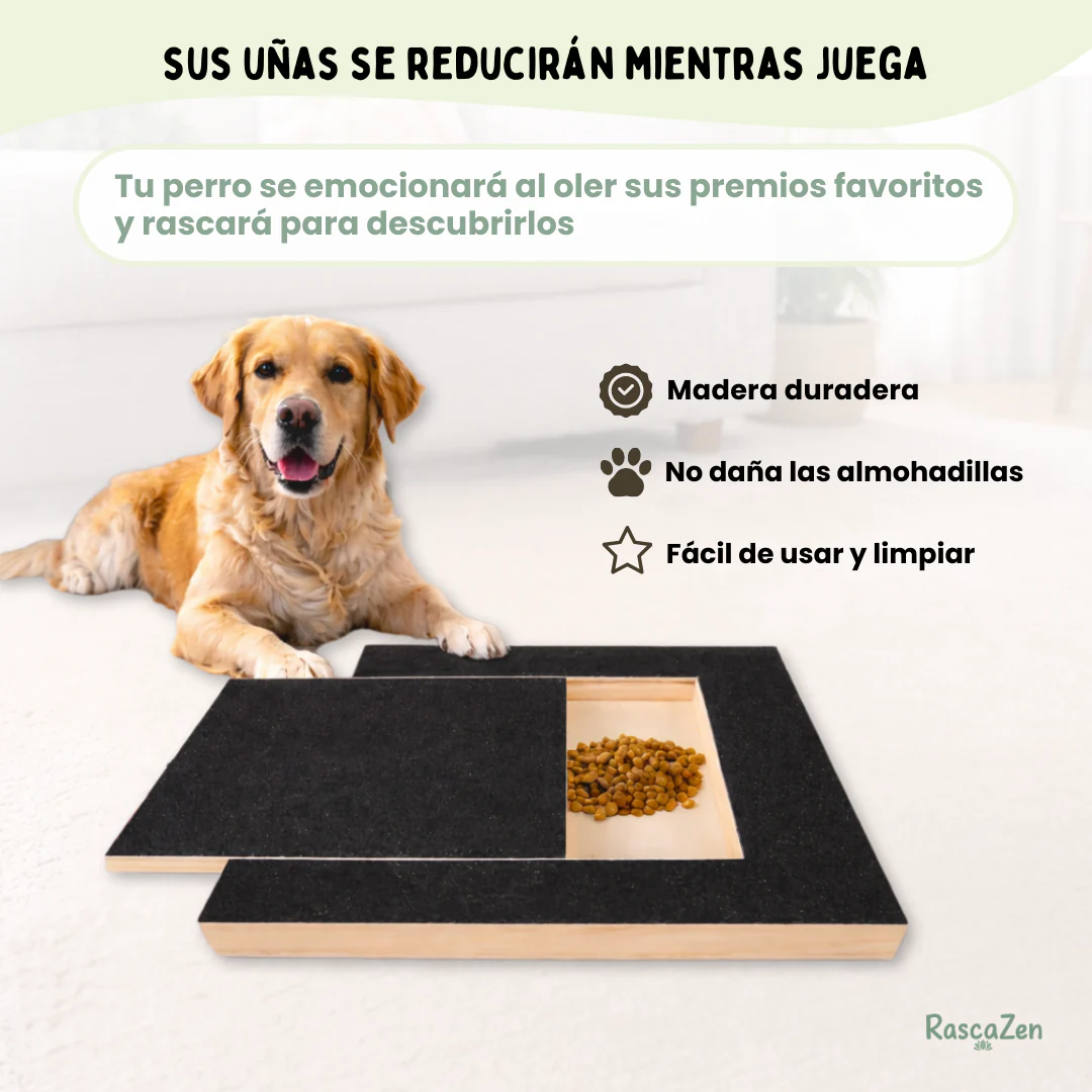 Auraivo Pet Nail File Board - Durable Wooden Scratching Pad with Built-in Snack Box for Large & Small Dogs