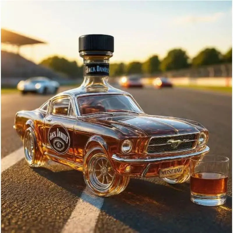 Creative Ford Mustang Whiskey Decanter, Glass Bottle in Car Shape, Perfect Gift for Men, Unique Whiskey Bottle Design