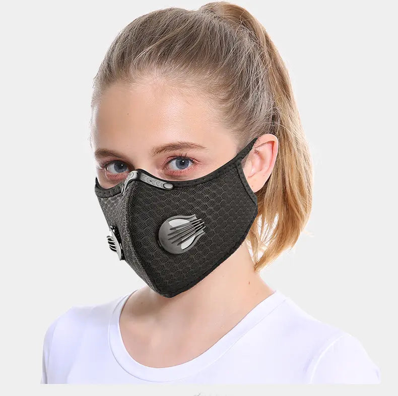 Carbon Filter Dust Mask Breathable | Reusable Detachable Adjustable | For Running Workout Motorcycle Gardening
