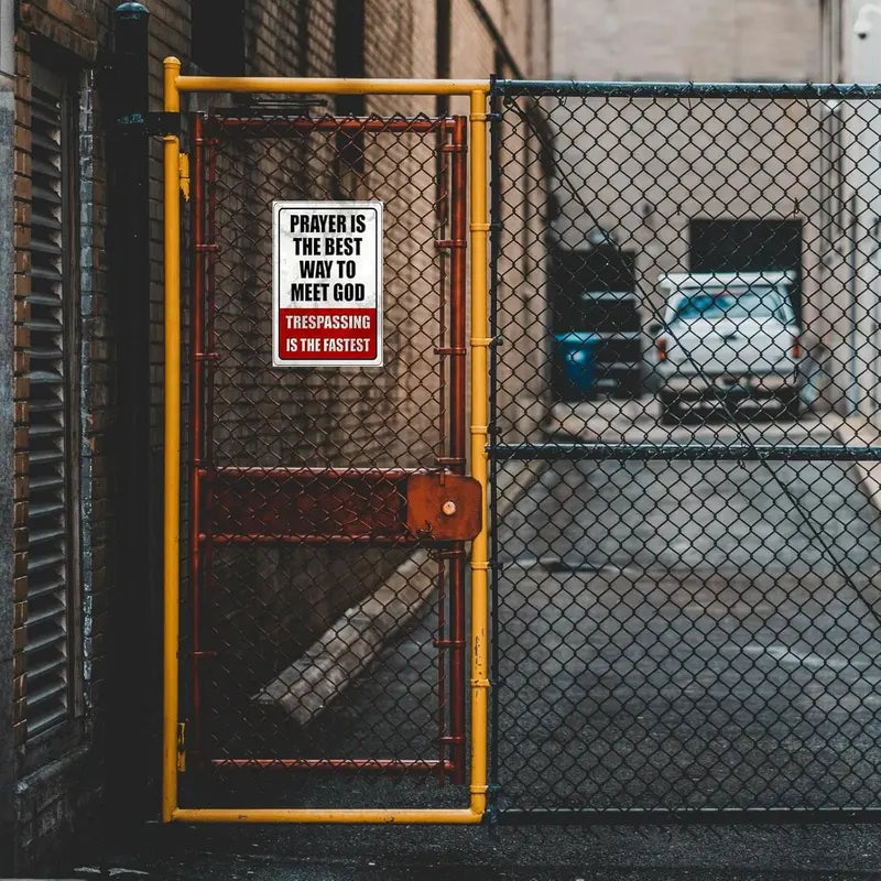 Funny "No Trespassing" Metal Sign | Durable Private Property Warning