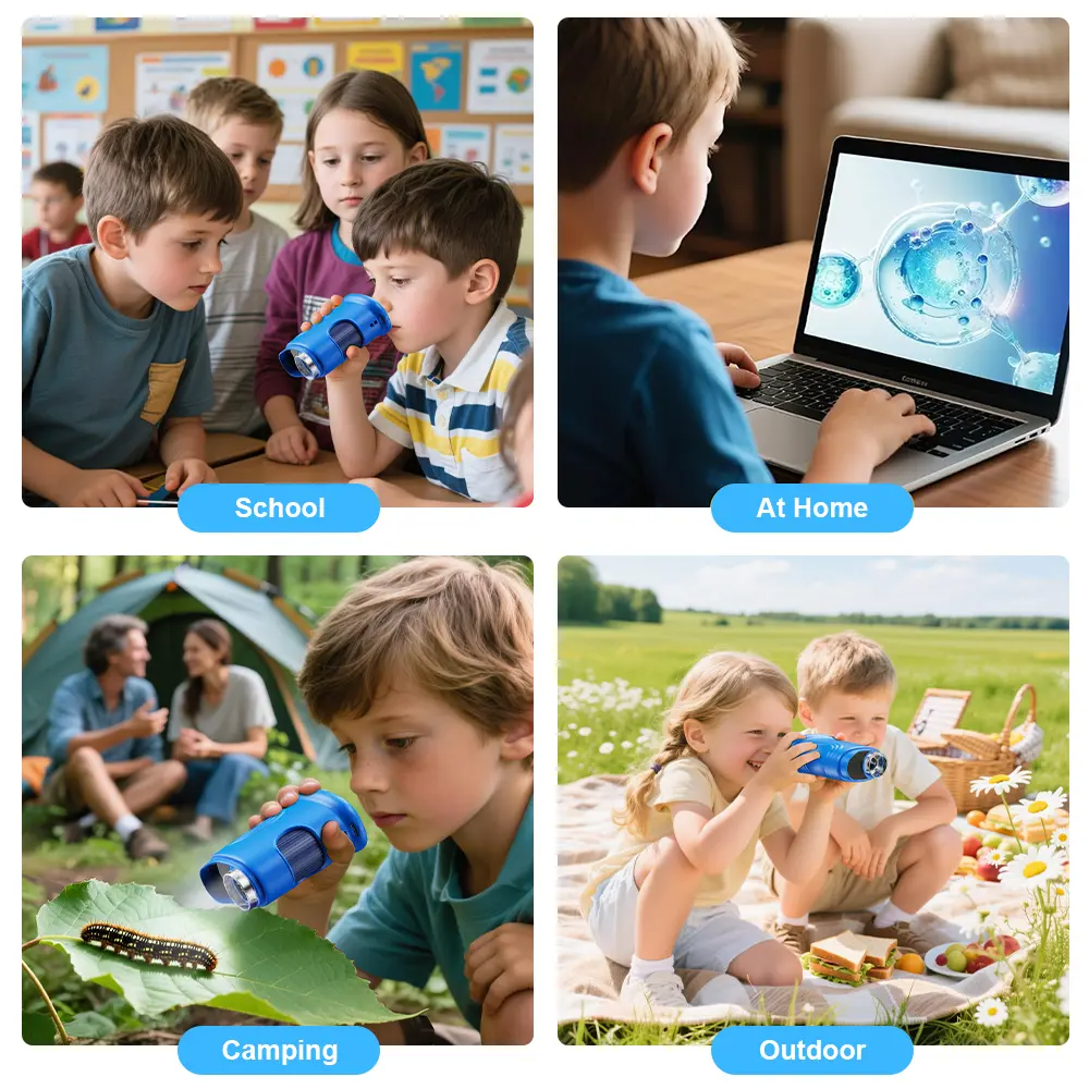 【2026 Upgrade】 1000X Handheld Microscope for Kids with 4K 2.0" Screen, Photo & Video Camera, Rechargeable and Portable, a Fun STEM Gift & Birthday Present for Ages 3+