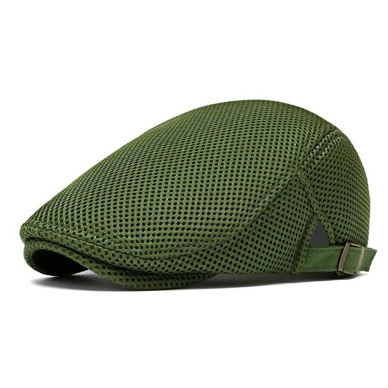 Men's Breathable Mesh Summer Flat Cap / Newsboy Hat (Adjustable)