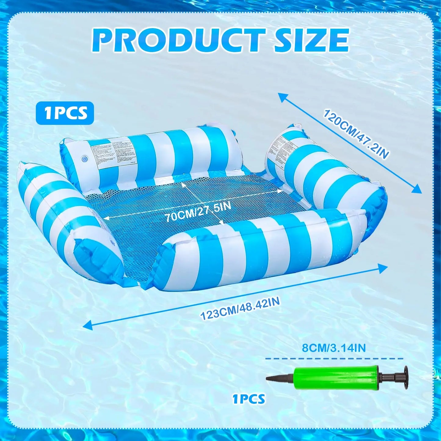 4-in-1 Inflatable Pool Float Chair for Adults