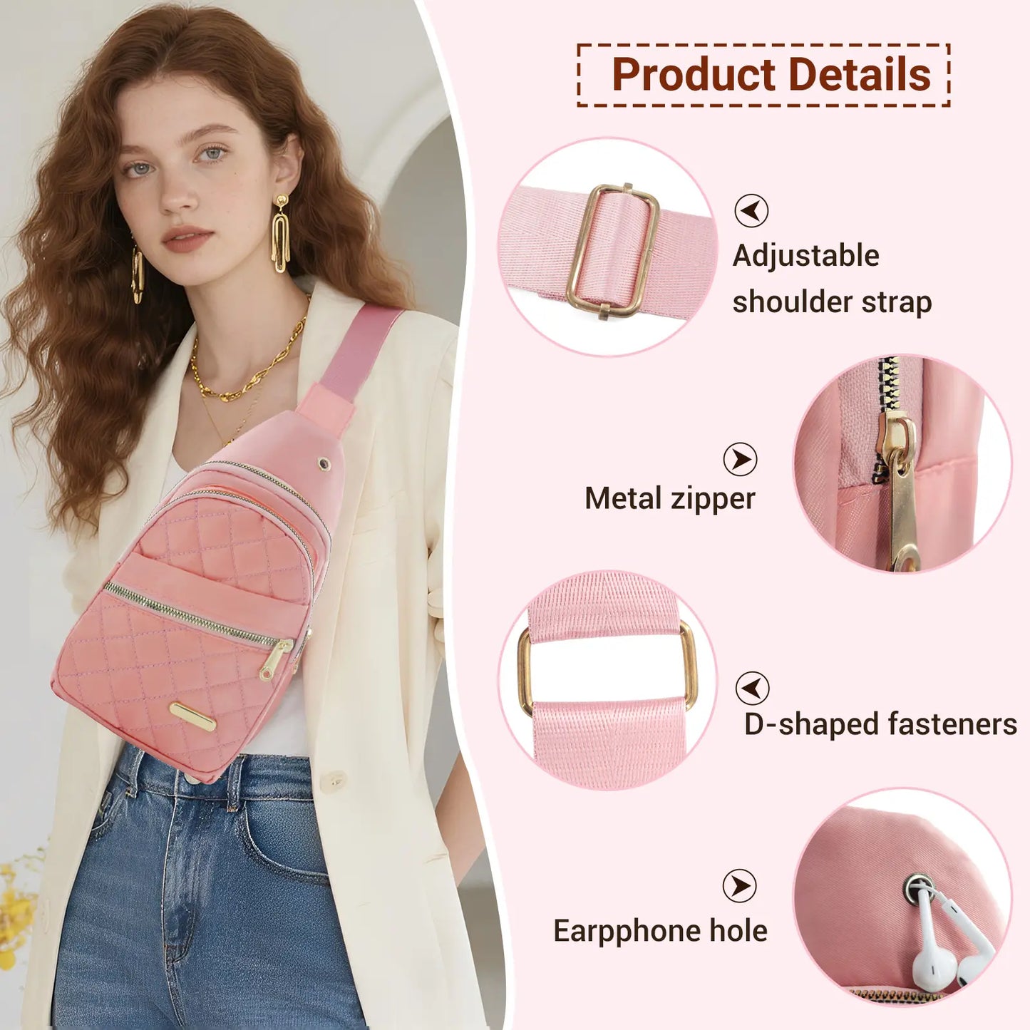 Small Backpack Crossbody Bags for Women Chest Bag Cross Body Bag Fanny Pack for Outdoors Hiking Traveling,Crossbody Small Backpack for Women Men,Mother's Day Gifts