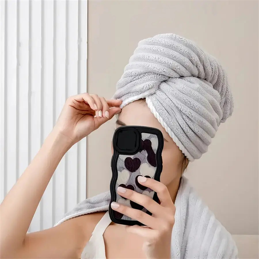 3 Pack Microfiber Hair Towels – Quick Dry Super Absorbent Hair Wraps